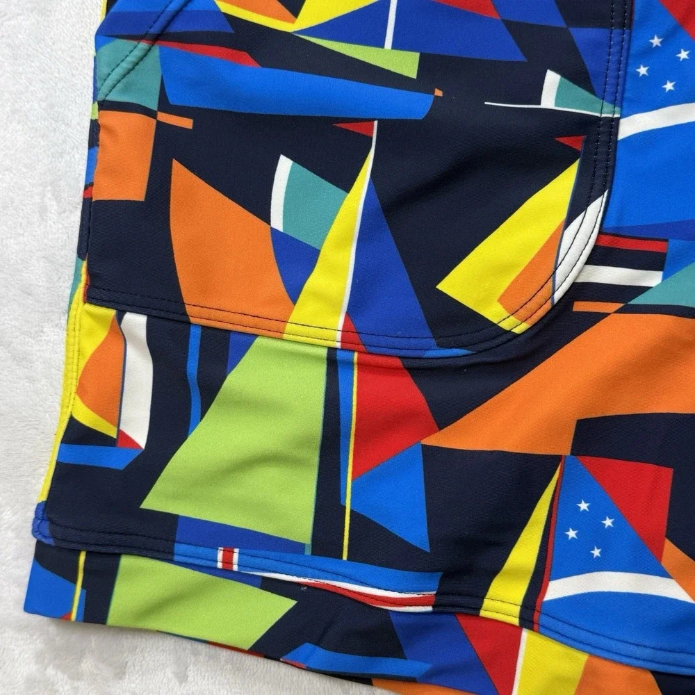 Taddlee Men's Graphic Swim Trunks USA L‎ Stretch Lined Drawstring Shorts
